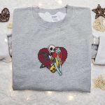 Jack and Sally Heart Embroidered Sweatshirt – Valentine s Day & Christmas Gift Ideas