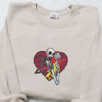 Jack and Sally Heart Embroidered Sweatshirt – Valentine s Day & Christmas Gift Ideas