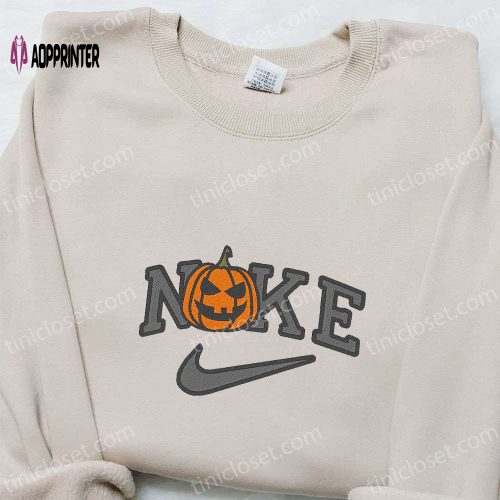 Spooky Style: Jack O Lantern x Nike Embroidered Shirt Halloween Hoodie & Inspired Sweatshirt