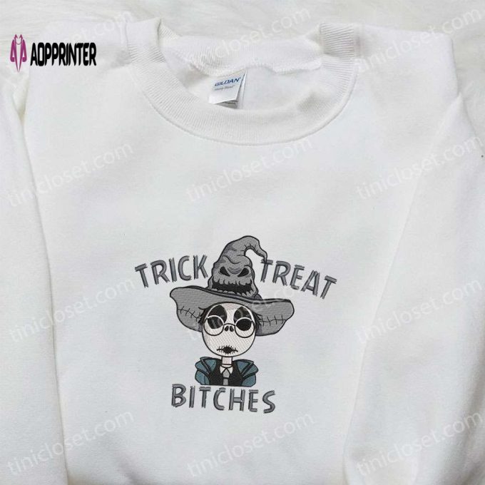 Jack Skellington x Harry Potter Trick Treat Bitches Embroidered Shirt – Funny & Spirit Halloween