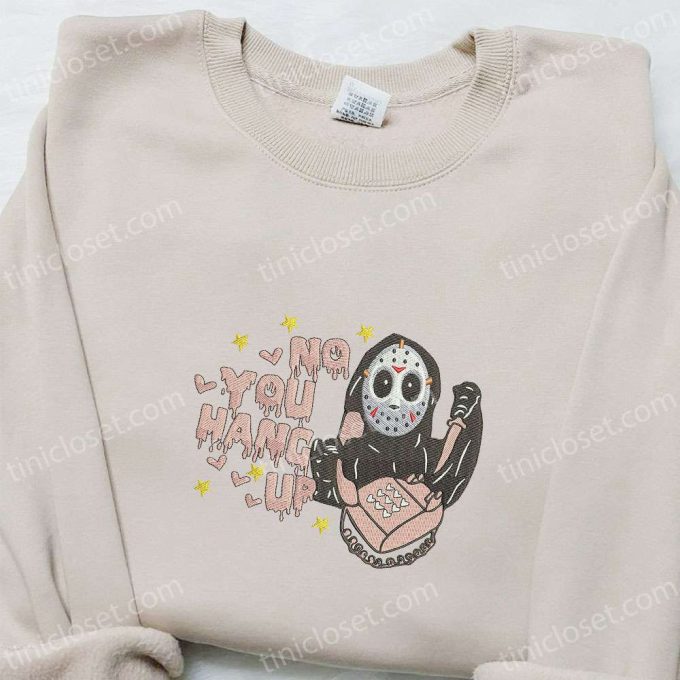 Spooky Jason No You Hang Up Embroidered Shirt – Perfect Halloween Gift for Family