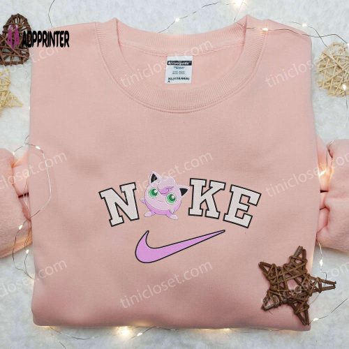 Jigglypuff Nike Embroidered Shirt Pokemon Sweatshirt Custom Nike Shirt