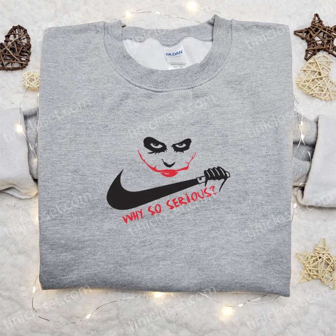 Joker Why So Serious x Swoosh Movie Hoodie: Scary Embroidered Shirt & Halloween Gift Ideas for Family