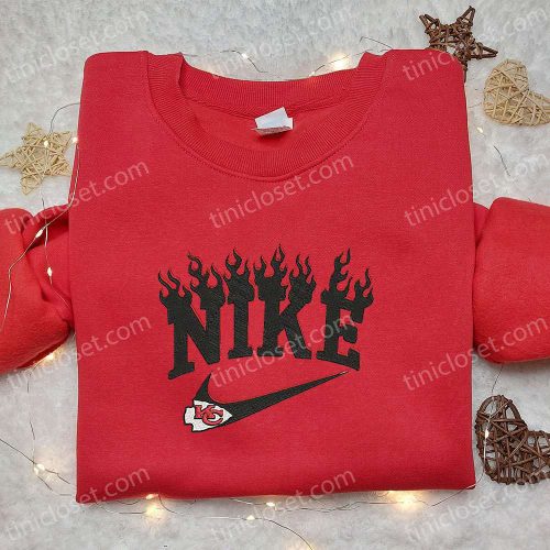 Kansas City Chiefs x Nike Flame Embroidered Shirt & Hoodie: Perfect NFL Sports Gift Ideas