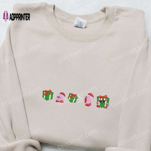 Kirby Christmas Collection: Embroidered Shirt Hoodie & Sweatshirt Game Character Apparel