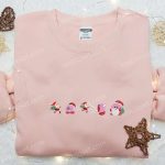 Kirby Eating Santa Shirt: Festive Game Character Hoodie & Sweatshirt