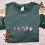 Kirby Eating Santa Shirt: Festive Game Character Hoodie & Sweatshirt