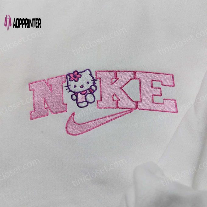 Kitty Nike Embroidered Sweatshirt: Nike Inspired Hoodie – Perfect Gifts for Your Girlfriend