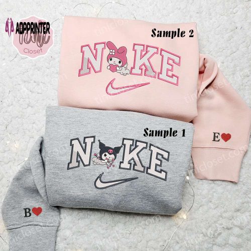 Cute Milk And Mocha Bears x Nike Couple Embroidered Shirt Hoodie Sweatshirt for Valentine s Day