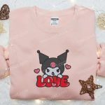 Kuromi Love Embroidered Shirt & Valentine Hoodie: Perfect Gift for Girlfriend