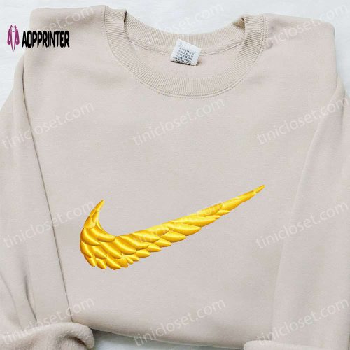 Monkey D Luffy x Swoosh Anime Embroidered Sweatshirt: Nike Inspired Hoodie Perfect Birthday Gift for Family