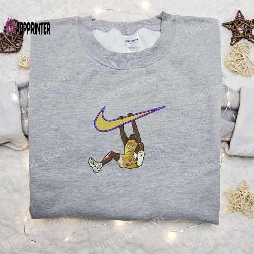 Lakers Basketball Player x Nike Swoosh Embroidered Shirt & Hoodie: Perfect Family Gift Ideas