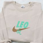 Leo Zodiac x Nike Embroidered Shirt & Hoodie: Best Family Gifts with Nike-Inspired Swoosh