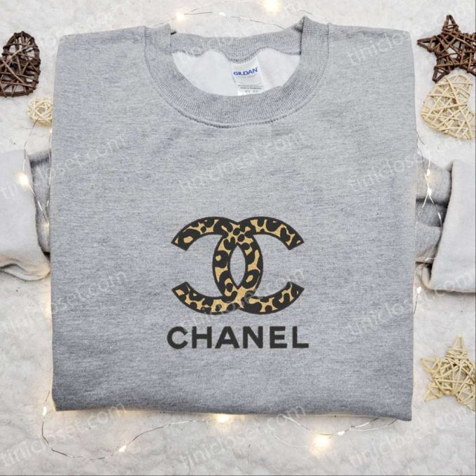 Leopard Chanel Logo Embroidered Shirt & Hoodie: Best Gift Idea for Fashion Lovers