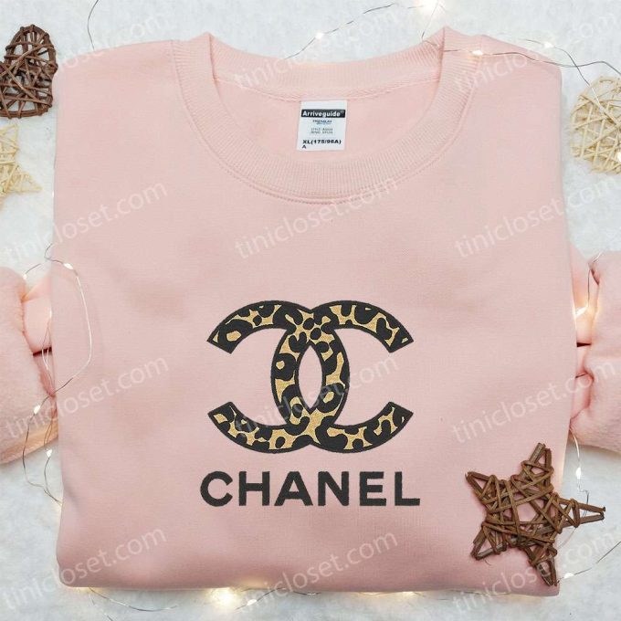 Leopard Chanel Logo Embroidered Shirt & Hoodie: Best Gift Idea for Fashion Lovers