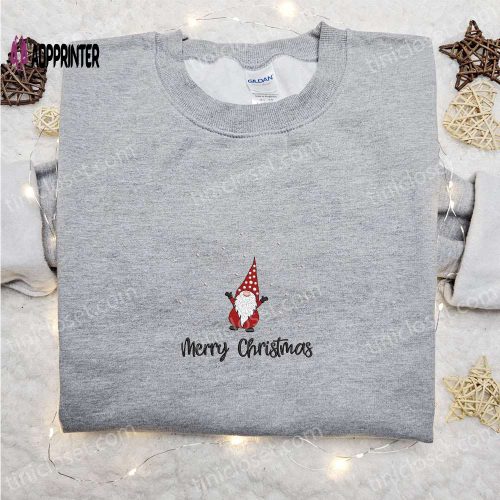 Merry Weedmas Embroidered Hoodie: Funny Christmas Shirt Best Gift Idea