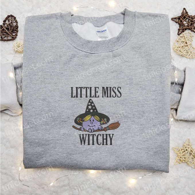 Spooktacular Little Miss Witchy Embroidered T-Shirt & Sweatshirt: Best Halloween Gift Ideas