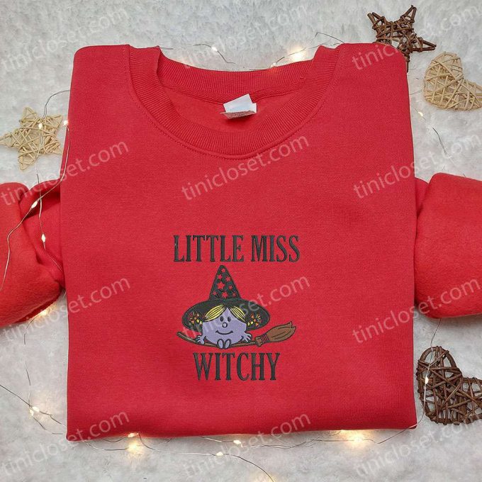 Spooktacular Little Miss Witchy Embroidered T-Shirt & Sweatshirt: Best Halloween Gift Ideas