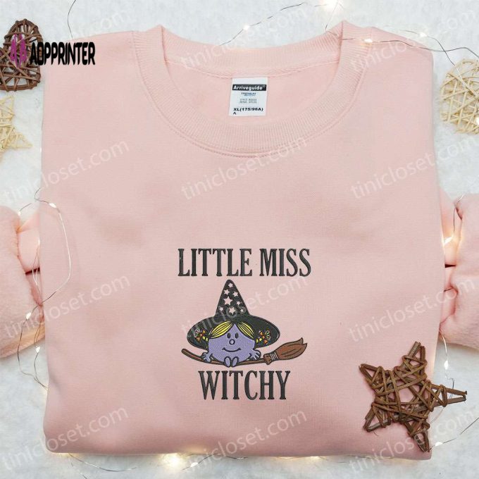 Spooktacular Little Miss Witchy Embroidered T-Shirt & Sweatshirt: Best Halloween Gift Ideas