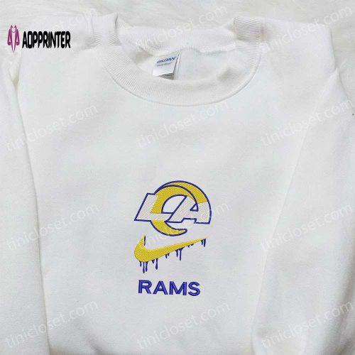 Los Angeles Rams x Nike Swoosh Drip Shirt & Hoodie – NFL Sports Embroidery