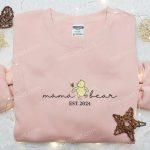 Mama Bear Est 2024 Embroidered Shirt & Mother s Day Hoodie: Perfect Gift for Mom