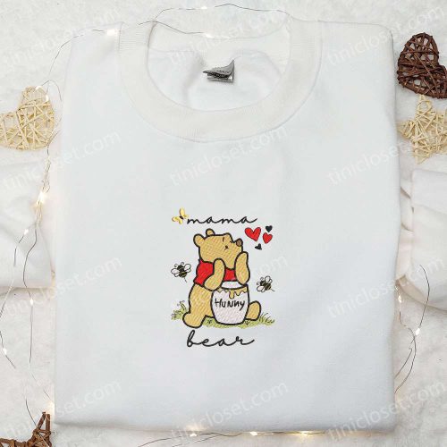 Mama Bear Hunny Embroidered Shirt & Mother s Day Hoodie – Best Gift for Mom