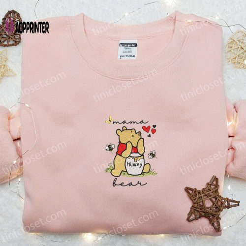 Mama Bear Hunny Embroidered Shirt & Mother s Day Hoodie – Best Gift for Mom