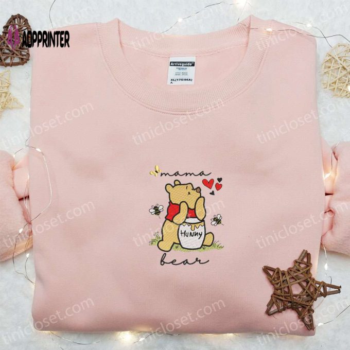 Mama Bear Hunny Embroidered Shirt & Mother s Day Hoodie – Best Gift for Mom