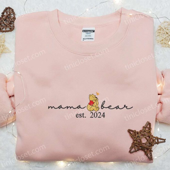 Mama Bear Winnie The Pooh Embroidered Shirt & Disney Characters Hoodie: Perfect Mother’s Day Gift Idea