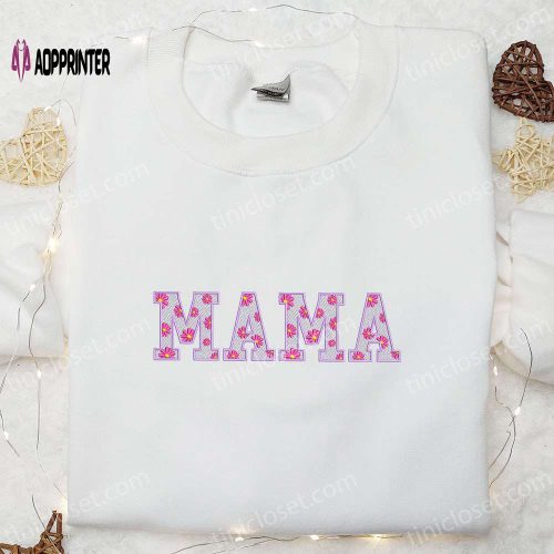 Mama Vintage Floral Embroidered Shirt & Hoodie: Perfect Mother’s Day Gift for Mom