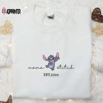 Mama Stitch Heart Embroidered Shirt & Disney Characters Hoodie: Perfect Mother s Day Gift – Shop Now!