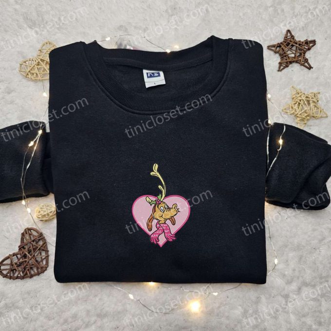 Max Dog Grinch Embroidered Shirt & Hoodie: Best Christmas Gifts for Family