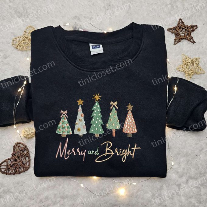 Merry And Bright Christmas Trees Shirt & Hoodie: Best Family Christmas Gifts