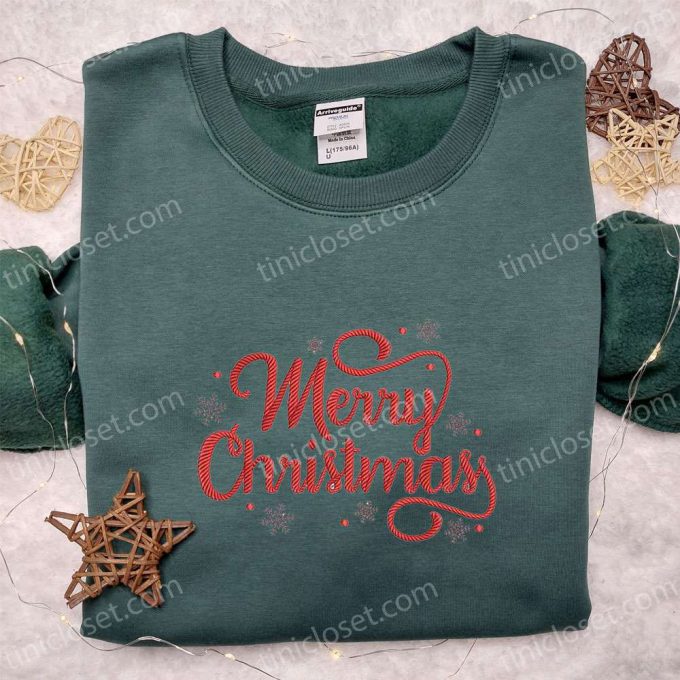 Shop Merry Christmas Embroidered Shirt & Hoodie – Perfect Family Gifts!