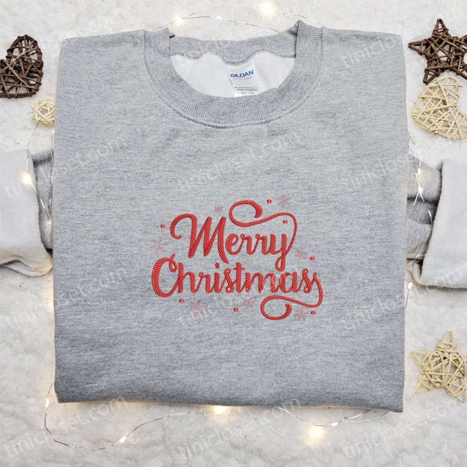 Shop Merry Christmas Embroidered Shirt & Hoodie – Perfect Family Gifts!