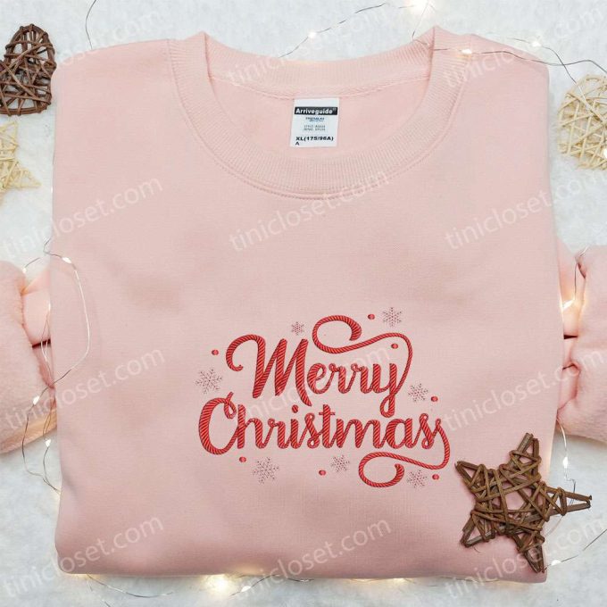 Shop Merry Christmas Embroidered Shirt & Hoodie – Perfect Family Gifts!