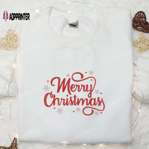 Shop Merry Christmas Embroidered Shirt & Hoodie – Perfect Family Gifts!