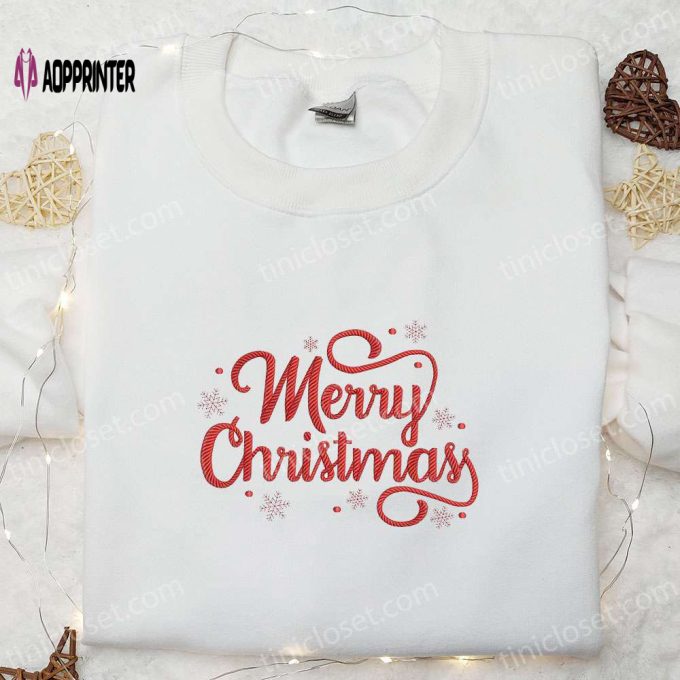 Shop Merry Christmas Embroidered Shirt & Hoodie – Perfect Family Gifts!