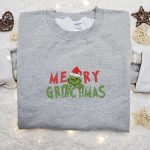 Merry Grinchmas Embroidered Sweatshirt & Shirt: Best Christmas Gift Ideas