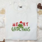 Merry Grinchmas Embroidered Sweatshirt & Shirt: Best Christmas Gift Ideas