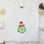 Merry Grinchmas Embroidered Sweatshirt & Hoodie: Best Christmas Gift Ideas