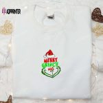 Merry Grinchmas Embroidered Sweatshirt & Hoodie: Best Christmas Gift Ideas