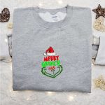 Merry Grinchmas Embroidered Sweatshirt & Hoodie: Best Christmas Gift Ideas