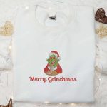 Merry Grinchmas Love Embroidered Sweatshirt & Shirt: Best Christmas Gift Ideas for Family