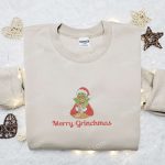 Merry Grinchmas Love Embroidered Sweatshirt & Shirt: Best Christmas Gift Ideas for Family