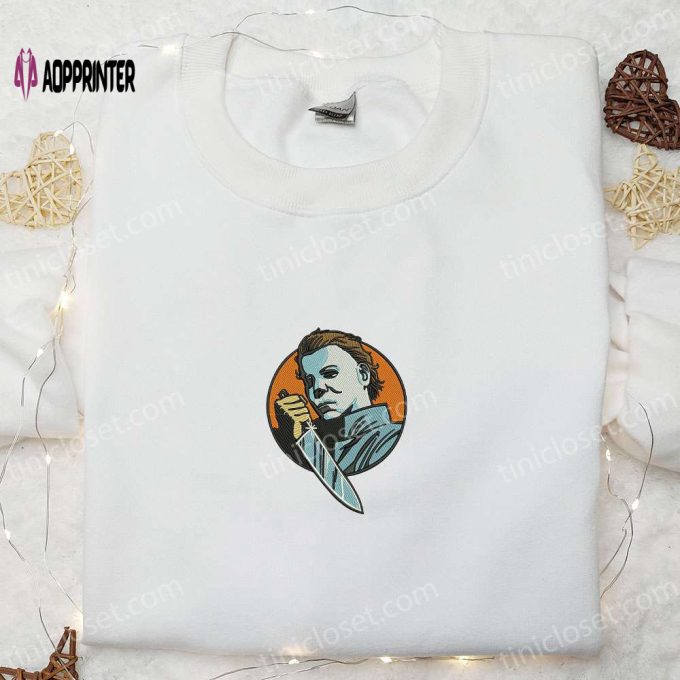 Spooky Embroidered Shirt: Michael Myers & Horror Movie Characters