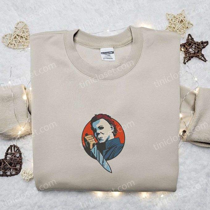 Michael Myers Embroidered Hoodie – Halloween Horror Movie Sweatshirt Perfect Family Gift