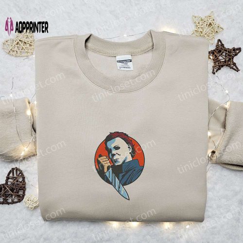 Michael Myers Embroidered Hoodie – Halloween Horror Movie Sweatshirt Perfect Family Gift