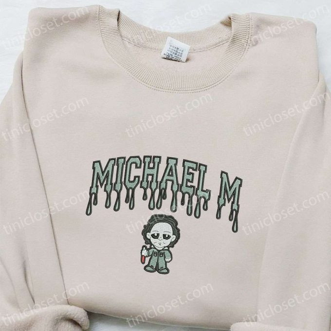 Spooky Michael Myers Embroidered Hoodie – Horror Movie Characters Sweatshirt & Shirt