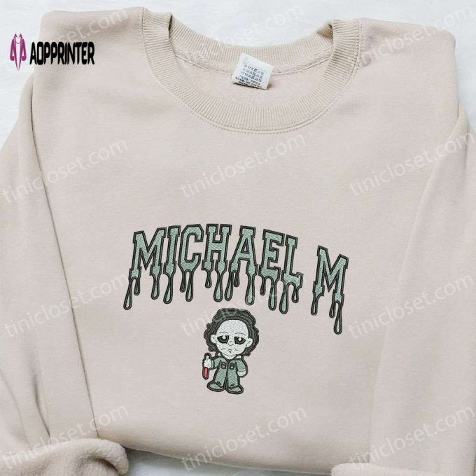 Spooky Michael Myers Embroidered Hoodie – Horror Movie Characters Sweatshirt & Shirt